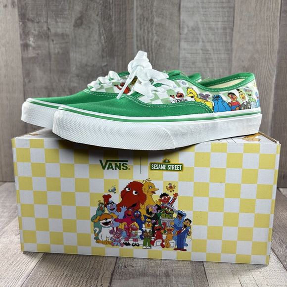Vans X Sesame Street Authentic Boys Little Kids Pre School Shoes Green Size 3Y - Picture 3 of 16